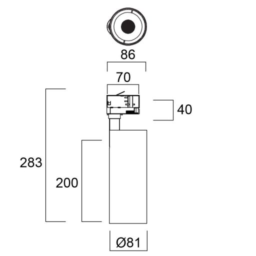 Sylvania Pixo Medium 3000lm 940 NB MB WB WHT 3 fázisú sínes spotlámpa