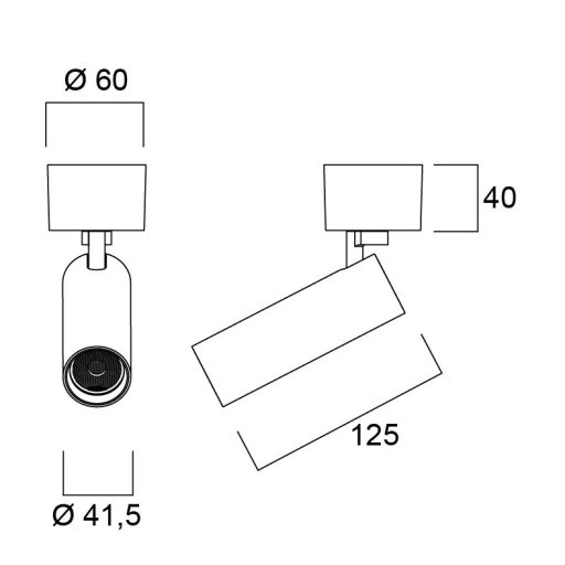 Sylvania Pixo Mini SURFACE 520lm 930 MB BLACK  0006165 mennyezeti spotlámpa