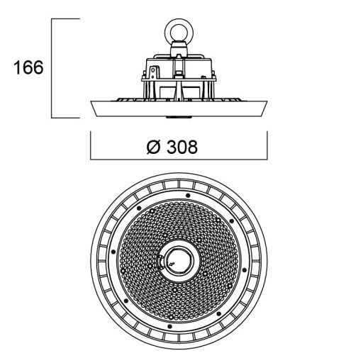 Sylvania Granit IP65 0-10V 13000lm 840 MB függesztett ipari csarnokvilágító LED lámpa 0039595