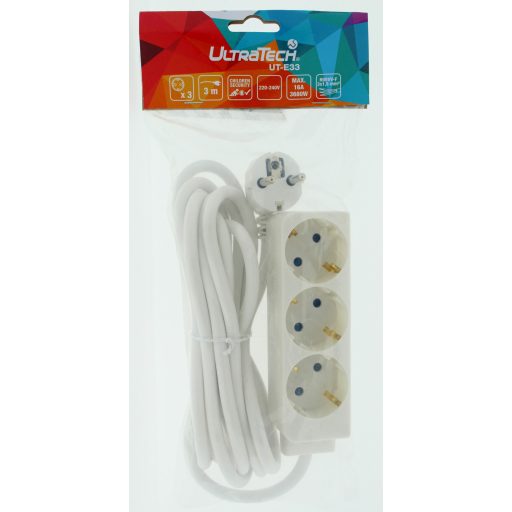 Ultratech EK33N elosztó-hosszabbító, kapcsolóval