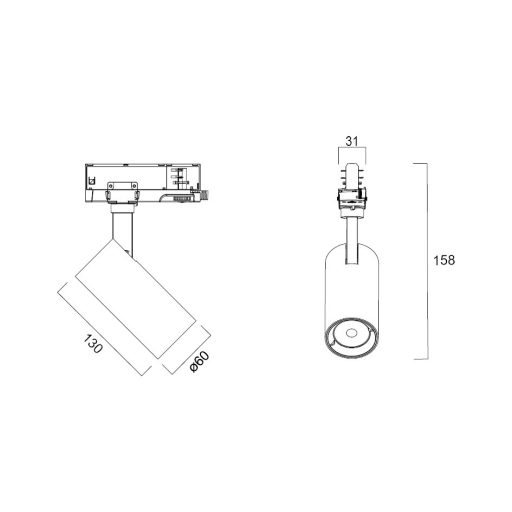 Sylvania Pixo Small 1650LM 930 NB MB WB BLACK spotlámpa