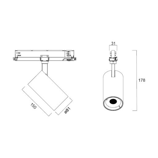 Sylvania Pixo Medium 3625LM 940 NB MB WB DALI BLACK LED világítás