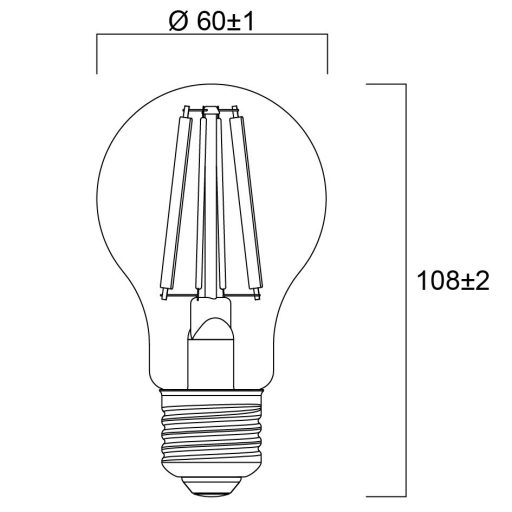 Sylvania ToLEDo Platinum RT GLS CL 840LM 827 E27 SL víztiszta LED izzó 60W helyett A kategóriás 5 év