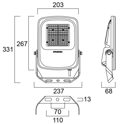 Sylvania Kalani IP66 7KLM 840 ASYM LED fényvető